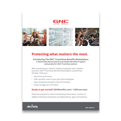 Decisely Employee Benefits flyer